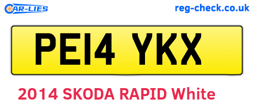 PE14YKX are the vehicle registration plates.