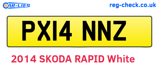 PX14NNZ are the vehicle registration plates.