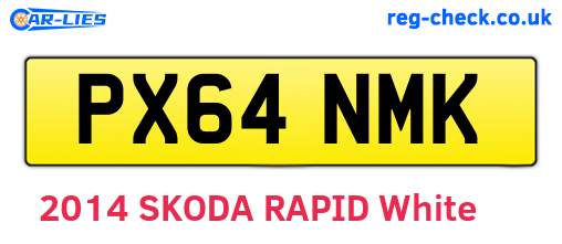PX64NMK are the vehicle registration plates.