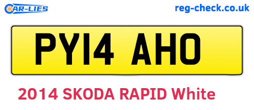 PY14AHO are the vehicle registration plates.