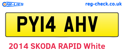 PY14AHV are the vehicle registration plates.