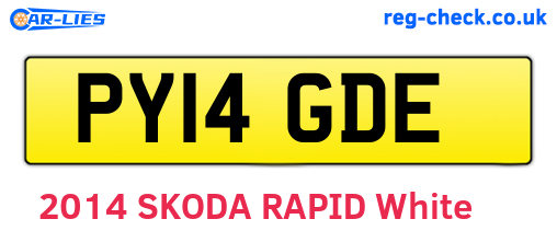 PY14GDE are the vehicle registration plates.