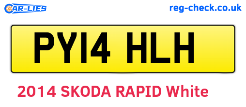 PY14HLH are the vehicle registration plates.