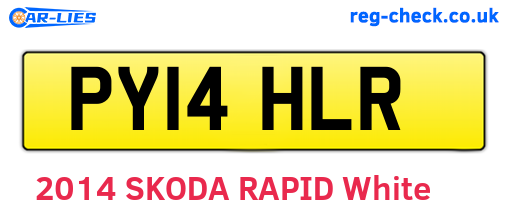 PY14HLR are the vehicle registration plates.
