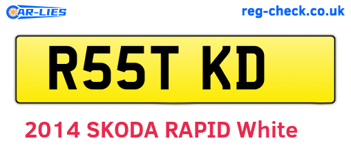 R55TKD are the vehicle registration plates.