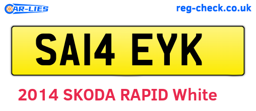 SA14EYK are the vehicle registration plates.