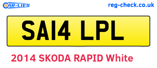 SA14LPL are the vehicle registration plates.