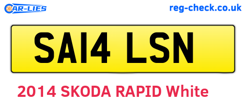 SA14LSN are the vehicle registration plates.