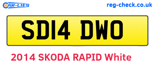 SD14DWO are the vehicle registration plates.