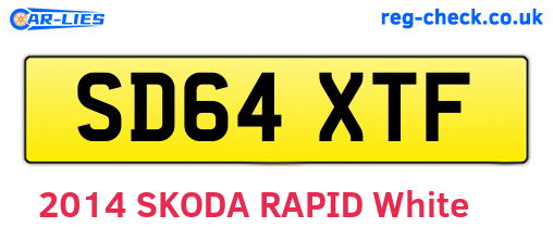 SD64XTF are the vehicle registration plates.
