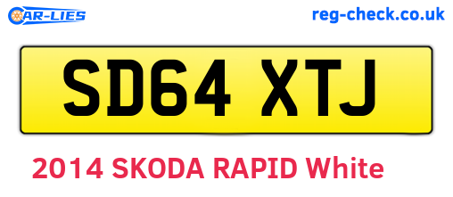SD64XTJ are the vehicle registration plates.