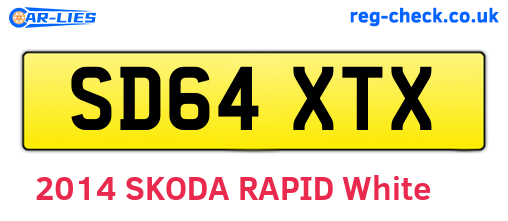 SD64XTX are the vehicle registration plates.