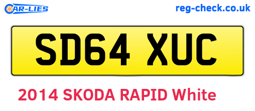 SD64XUC are the vehicle registration plates.