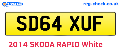 SD64XUF are the vehicle registration plates.