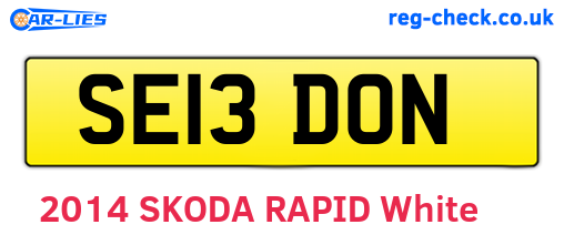 SE13DON are the vehicle registration plates.