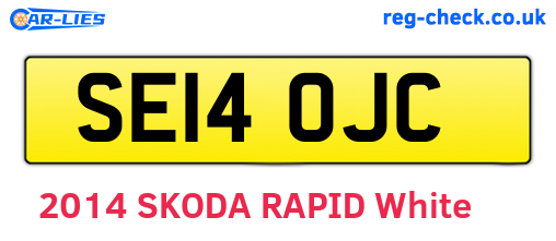 SE14OJC are the vehicle registration plates.