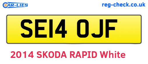 SE14OJF are the vehicle registration plates.