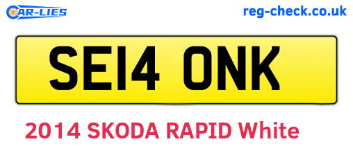 SE14ONK are the vehicle registration plates.