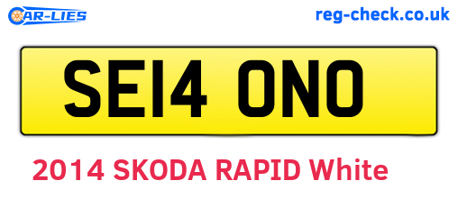 SE14ONO are the vehicle registration plates.