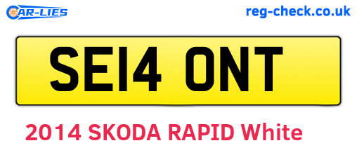 SE14ONT are the vehicle registration plates.