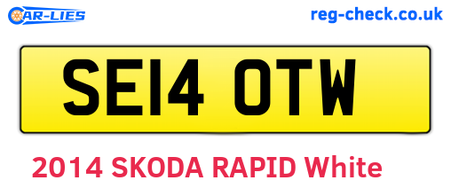 SE14OTW are the vehicle registration plates.