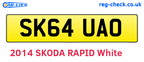 SK64UAO are the vehicle registration plates.