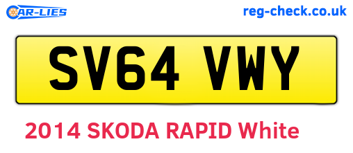 SV64VWY are the vehicle registration plates.
