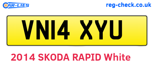 VN14XYU are the vehicle registration plates.