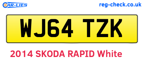 WJ64TZK are the vehicle registration plates.
