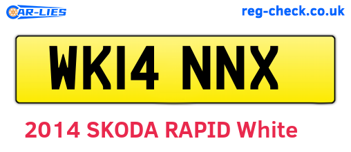WK14NNX are the vehicle registration plates.