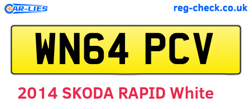 WN64PCV are the vehicle registration plates.