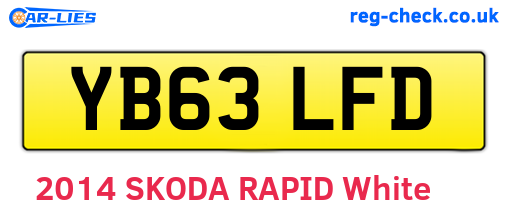 YB63LFD are the vehicle registration plates.