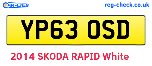 YP63OSD are the vehicle registration plates.