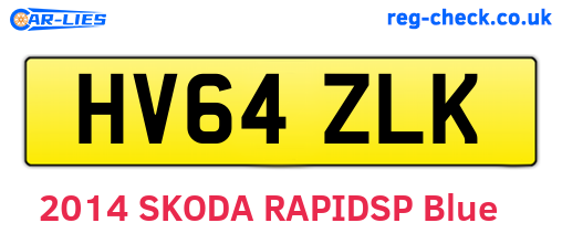 HV64ZLK are the vehicle registration plates.