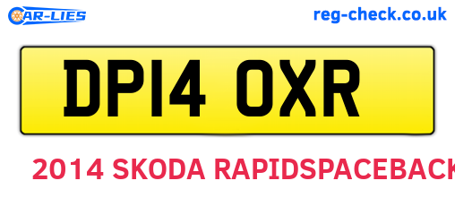DP14OXR are the vehicle registration plates.