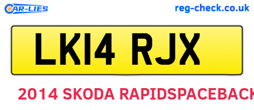 LK14RJX are the vehicle registration plates.
