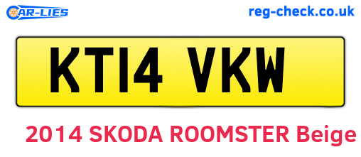 KT14VKW are the vehicle registration plates.