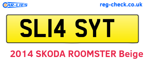 SL14SYT are the vehicle registration plates.