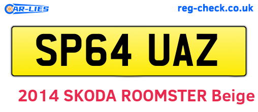 SP64UAZ are the vehicle registration plates.