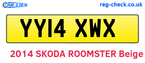 YY14XWX are the vehicle registration plates.