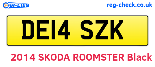DE14SZK are the vehicle registration plates.