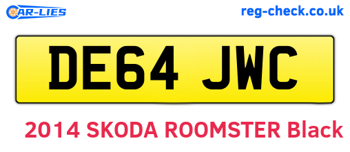 DE64JWC are the vehicle registration plates.