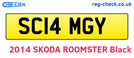 SC14MGY are the vehicle registration plates.