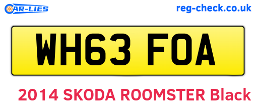 WH63FOA are the vehicle registration plates.
