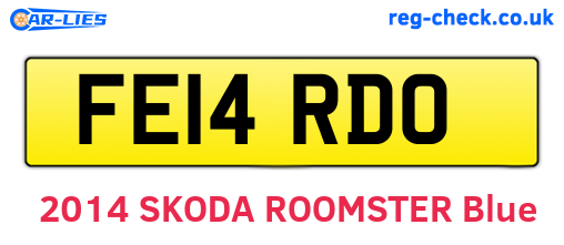 FE14RDO are the vehicle registration plates.
