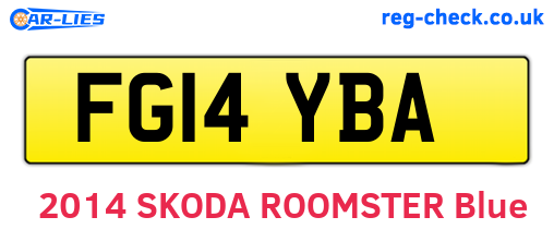 FG14YBA are the vehicle registration plates.