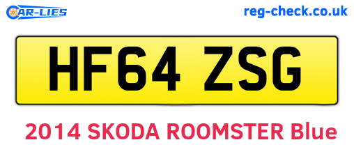 HF64ZSG are the vehicle registration plates.