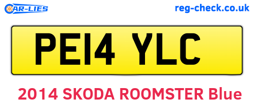 PE14YLC are the vehicle registration plates.