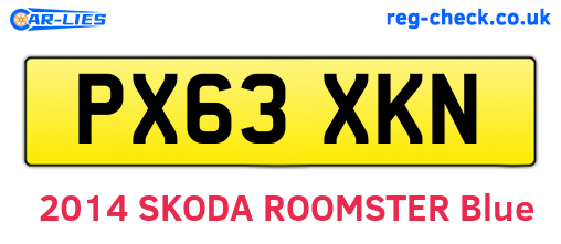 PX63XKN are the vehicle registration plates.