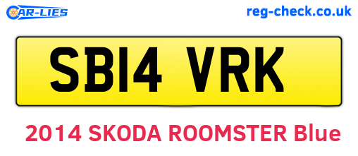 SB14VRK are the vehicle registration plates.
